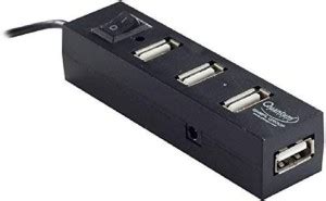 QHMPL Quantum Slim USB 2.0 High Speed 4 Port Hub (Black/White) USB ...