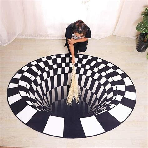 GAIORD 3D Carpet Bottomless Hole Optical Illusion Area Rug, India | Ubuy