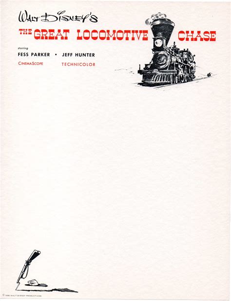 The Great Locomotive Chase (1956) - Walt Disney Productions - Unused ...