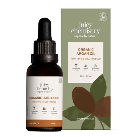 Buy Juicy Chemistry 100% Pure & Certified Organic Argan Oil, 30ml | 100 ...