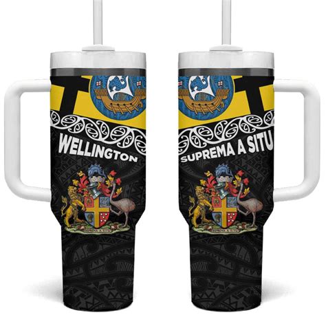 New Zealand Wellington The Capital's Emblems Flag and Koru Art Custom Stanley Cup 40 oz 30 oz ...