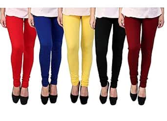 Buy ZAKOD Cotton Churidar Leggings for Women(Pack of 5) (RbYBM, Free ...