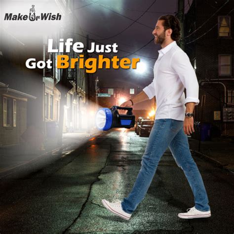 Make Ur Wish Long Range Emergency Torch Light with Side 2 Tube Laser ...