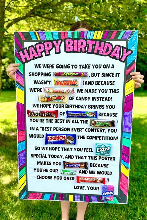Happy Birthday Candy Poster Daddy Of The Birthday Girl Candyland Candy