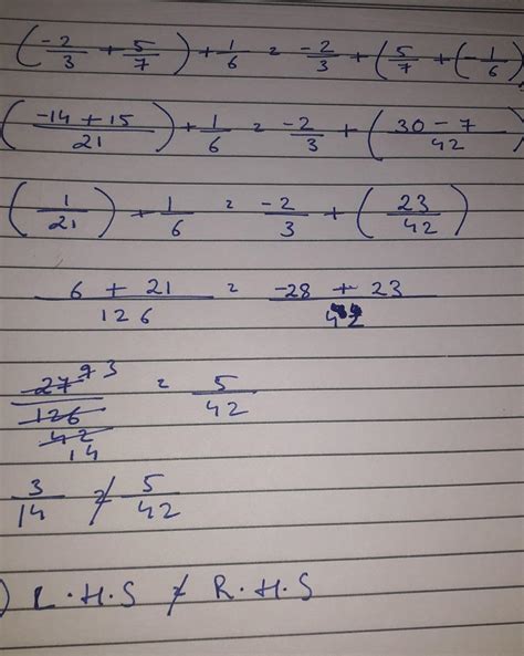 bracket minus 2 upon 3 + 5 upon 7 bracket + - 1 upon 6 is equal to ...