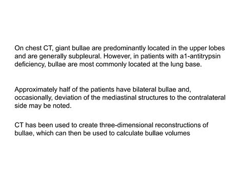 Approach to Bullous lung disease | PPT