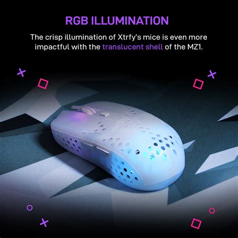 Xtrfy MZ1 RGB Wireless Lightweight Gaming Mouse White - tpstech.in