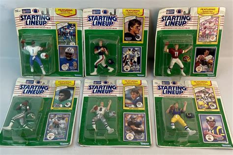Lot - 1990 Lot of 6 NFL Quarterback Starting Lineup Figures (Moon ...