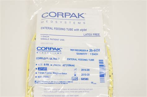 CORPAK 20-4438 CORFLO-ULTRA 7 Enteral Feeding Tube, Size 8Fr. Length 4 ...
