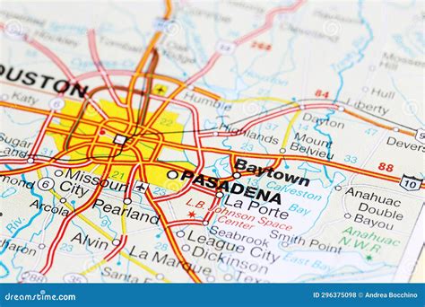 Pasadena City Road Map Area. Closeup Macro View Stock Illustration ...