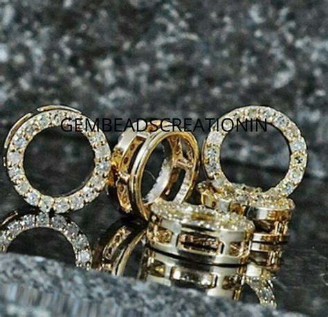 Buy 14k Solid Gold Diamond Findings, 8mm Spacers Beads, Moissanite ...