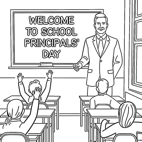 Drawing of School Principals' Day coloring page - Download, Print or ...