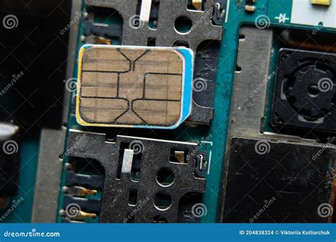 Micro Sim Card Inserted into the Slot of the Disassembled Phone Close-up Stock Photo - Image of ...
