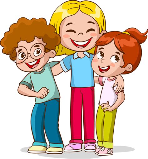 Children Hugging Clip Art