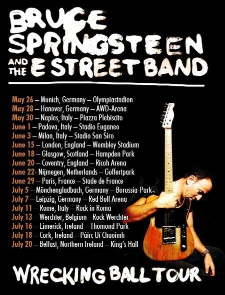 TOUR DATES: Bruce Springsteen and the E Street Band Announce 2013 Dates ...