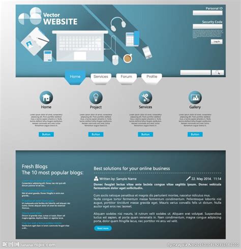 网页设计设计图__英文模板_ web界面设计_设计图库_昵图网nipic.com