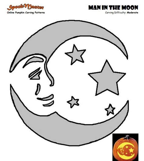 Man in the Moon | Halloween pumpkin stencils, Pumpkin carving patterns ...