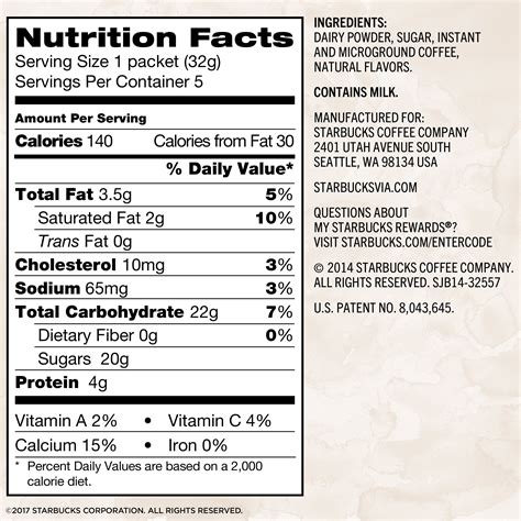 Starbucks Espresso Roast Ground Nutrition Facts at Alice Novotny blog