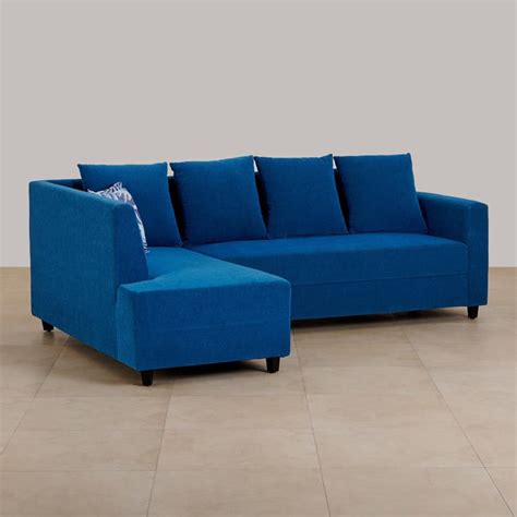 Buy (Refurbished) Helios Ciro Fabric 3-Seater Left Corner Sofa with ...