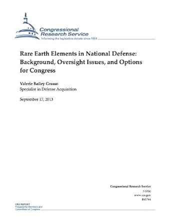 Rare Earth Elements in National Defense: Background, Oversight Issues ...