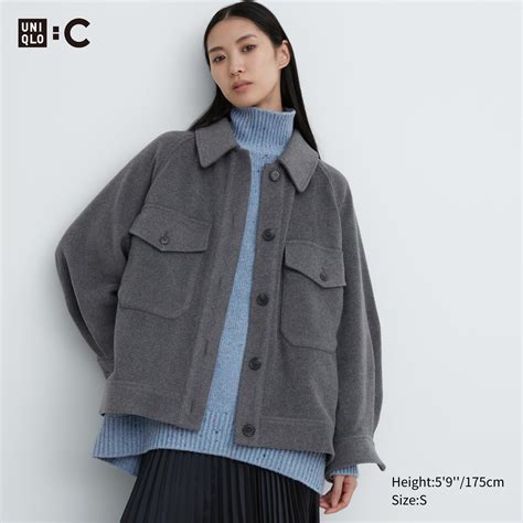 Uniqlo Outerwear Clearance Sale - Uniqlo Oversized Jacket Women Gray