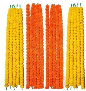 First LIKELY Genda Phool Artificial Orange Flowers for home decoration ...