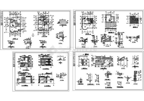 盐城某3层别墅建筑设计施工CAD图纸_别墅建筑_土木在线