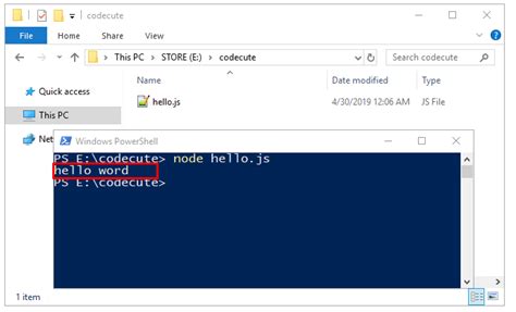 Hello World in JavaScript Code 21 的图像结果