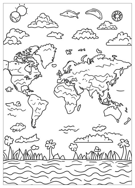 World Map Colouring In 的图像结果