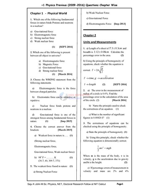 HSSRptr-Plus one physics previous questions by Saju K Johm - Page ...