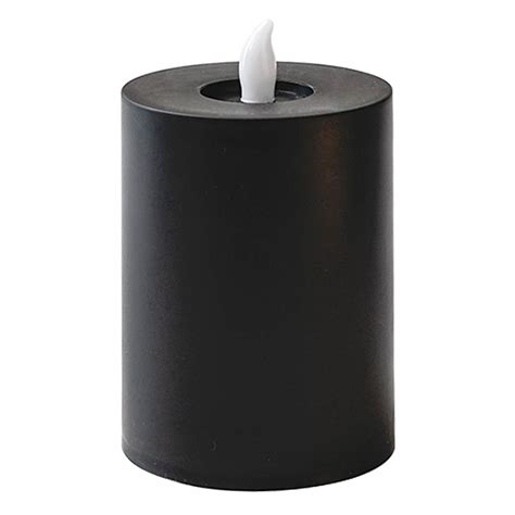 Black LED Pillar Candle with 6-Hour Timer, 3x4
