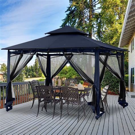 ABCCANOPY 11x11 Patio Gazebo with Netting, Navy Blue - Walmart Business ...