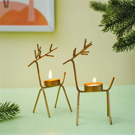 Buy Handmade Reindeer Metal Tealight Holder For Christmas Table ...