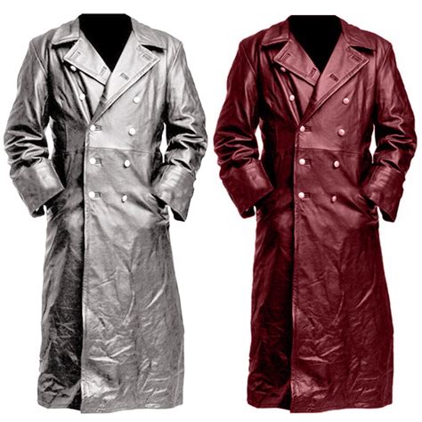 Brnmxoke Leather Jacket Men Big and Tall Warm Winter Leather Trench ...