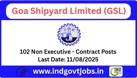 Goa Shipyard Limited Non Executive Recruitment 2025 - Apply Online for ...
