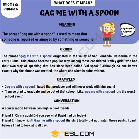 "Gag Me with A Spoon" Meaning, Origin and Examples • 7ESL