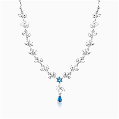 Silver Blue Daisy Necklace – GIVA Jewellery