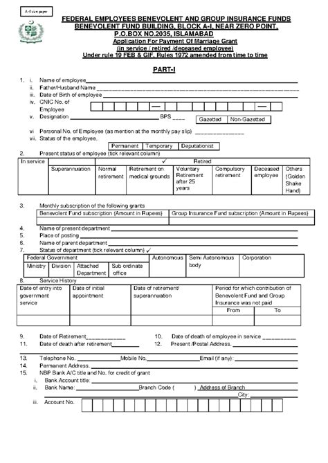 Marriage Grant Application for FEB & GI Funds - Studocu