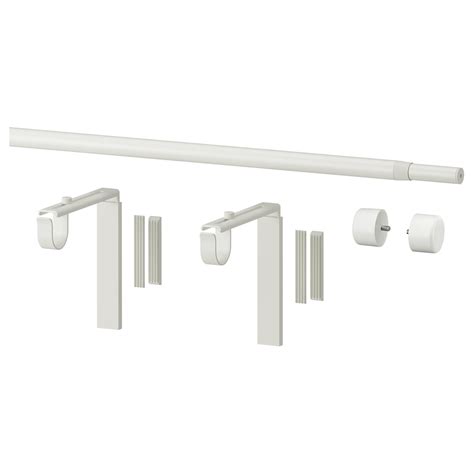 RÄCKA curtain rod combination, with wall/ceiling brackets/with finials ...