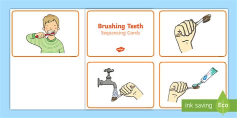 Sequencing Cards Brushing Teeth Boy (teacher made) - Twinkl