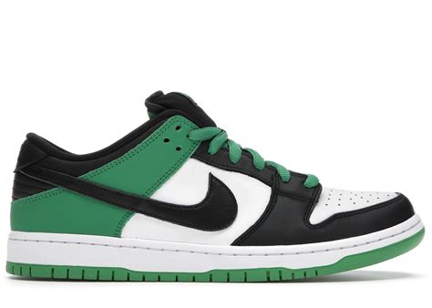 Men's Nike SB Dunk Low Sneakers in Classic Green/Black/White | Nike sb ...