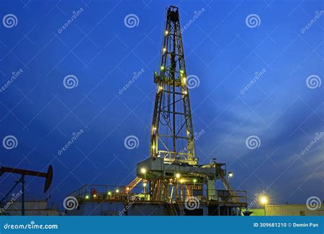 Oil drilling rig stock photo. Image of pipe, heavy, electric - 309681210