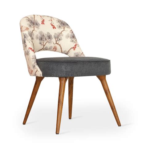 Kiero - Teak Dining Chair, Flower Print Fabric | Alankaram