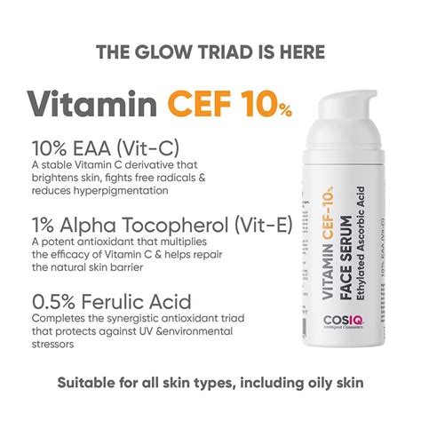 Buy CosIQ Vitamin CEF 10% Glow Boost Face Serum with Vitamin E ...