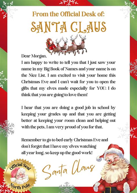 EDITABLE Official Letter From Santa for Kids Bundle With Santa Envelope ...