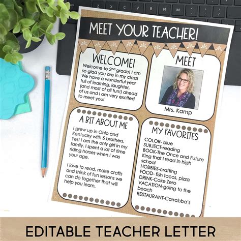 Meet the Teacher Templates, Parent Forms & PowerPoint BURLAP - Around ...