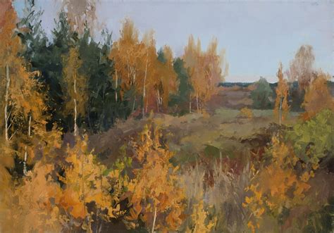 Vibrant Fall Trees Oil Painting