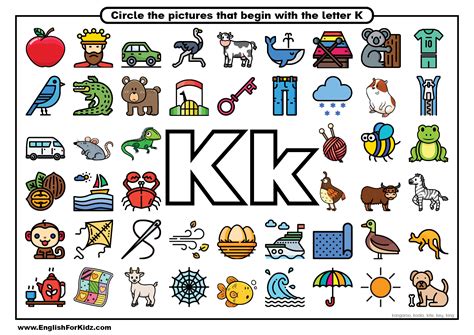 Letter k things that begins with alphabet k words starts with k objects ...