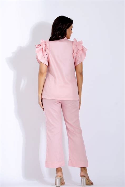 Ruffle Cotton Coord Set for Women – Plum and Peaches