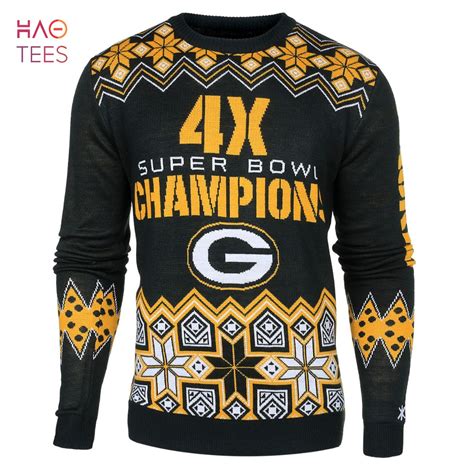 BEST Green Bay Packers NFL Super Bowl Commemorative Crew Neck Sweater